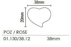 Viometale 01.130 Παιδικό πομολάκι Ροζ Καρδούλα Φ38mm