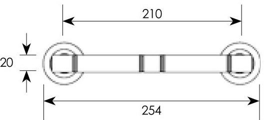 Λαβή εξώπορτας Zogometal 2161 Αλουμινίου Μπρονζέ Ολικό Μήκος 254mm