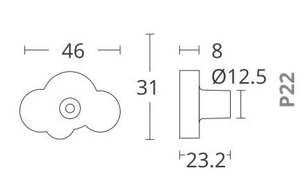 Παιδικό πομολάκι Conset 849-P22 Σύννεφο Λευκό 46mm