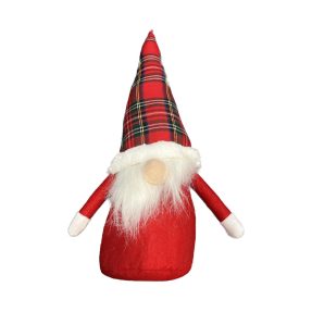 Στοπ πόρτας Inofix 3181-1 Υφασμάτινο Καρό Καπέλο Κόκκινο Christmas Spesial 1Kg 34x13x12cm