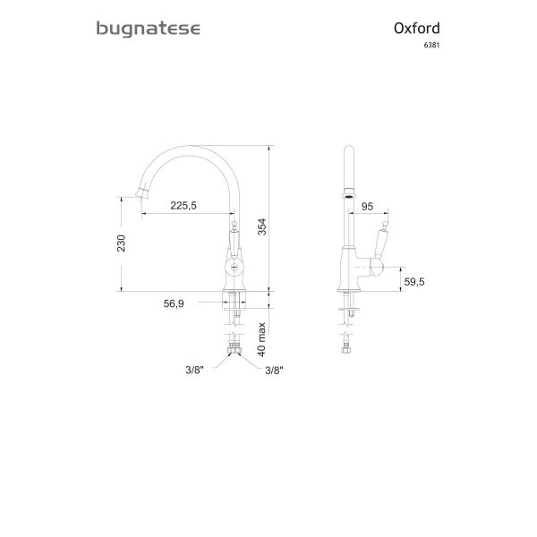 Μπαταρία Κουζίνας Bugnatese Oxford 6381-110 Inox