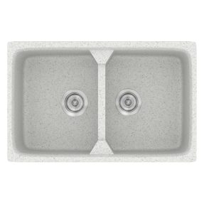 Νεροχύτης Κουζίνας Sanitec Classic 318-01 Granite White 78x51cm