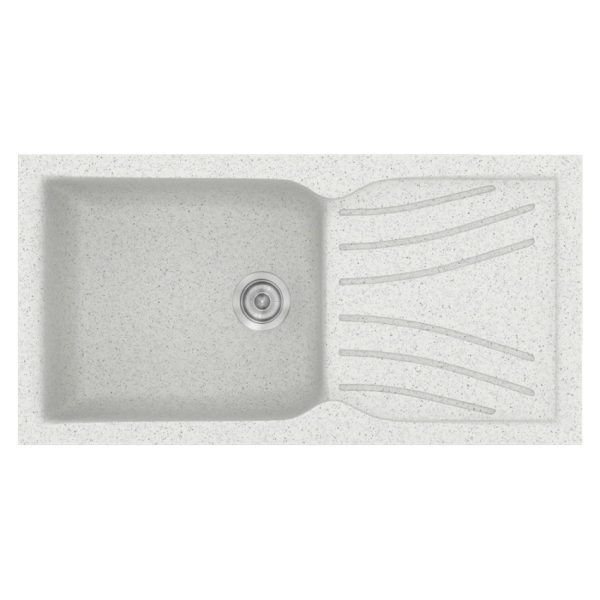Νεροχύτης Κουζίνας Sanitec Classic 324-01 Granite White 100x50cm